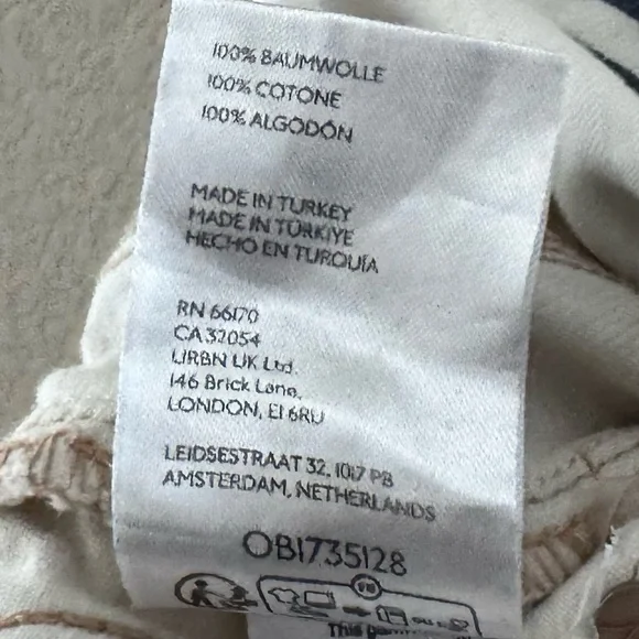 Free People Good Luck Barrel Jeans 29 Cream Milk Denim Curved Bow Leg Boho Chic - Picture 13 of 14